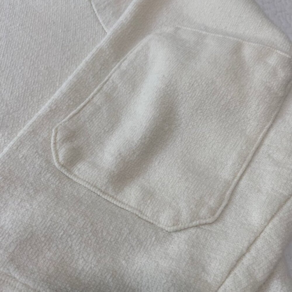 Madewell Cropped Ivory Sweatshirt w/Elbow Patches Size Medium NWOT - Picture 5 of 9